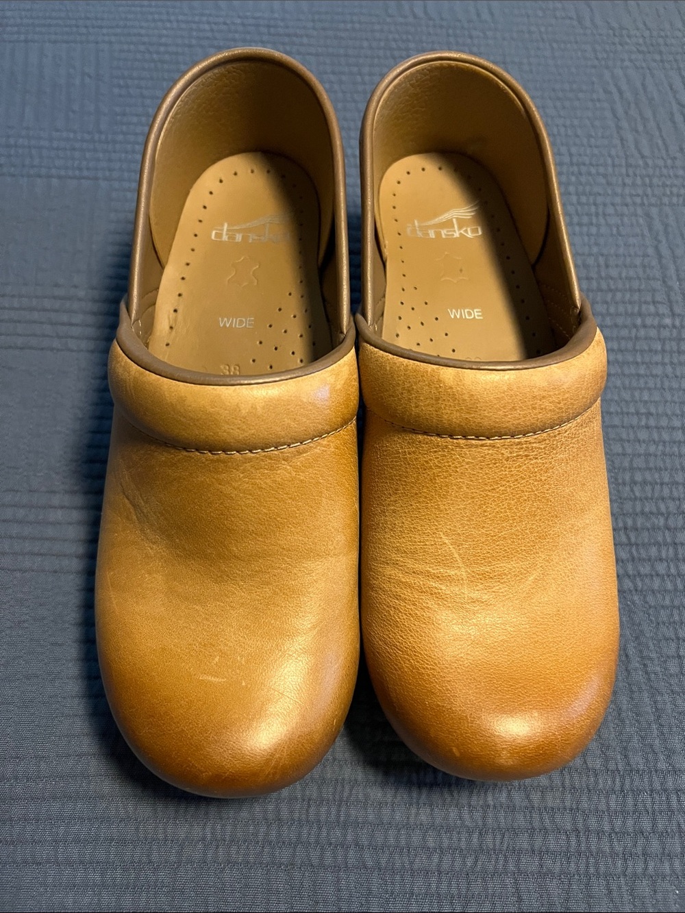 Dansko Tan Leather Closed Back Clogs